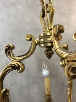 New Pamono Louis XV Style Bronze Chandelier, 1950s