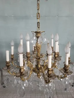 Clearance Pamono Louis XV Style Gilded Bronze Chandelier