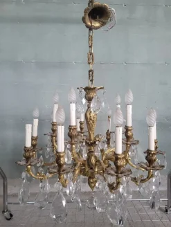 Clearance Pamono Louis XV Style Gilded Bronze Chandelier