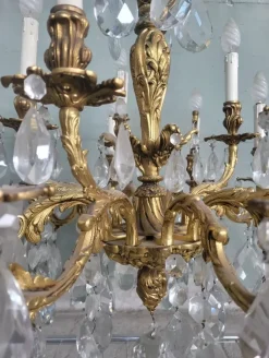 Clearance Pamono Louis XV Style Gilded Bronze Chandelier