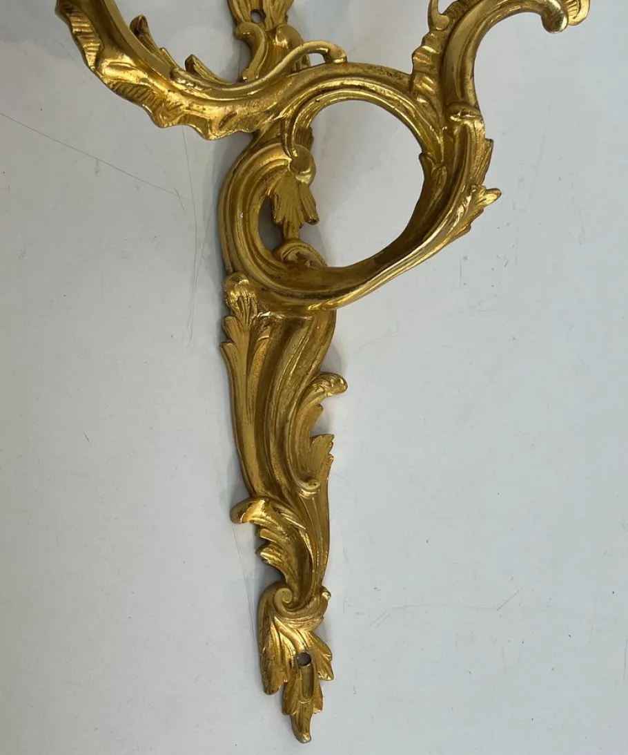 Best Pamono Louis XV Style Gilt Bronze Wall Lights, Set of 2