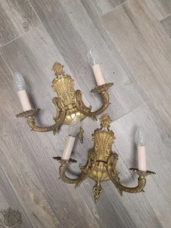 Clearance Pamono Louis XVI Bronze Wall Lights, Set of 2