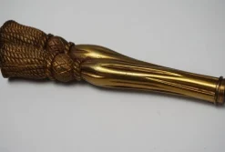 New Pamono Louis XVI 12-Light Chandelier with Tassels in Gilt Bronze