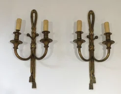 Clearance Pamono Louis XVI Stye Bronze Sconces, Set of 2