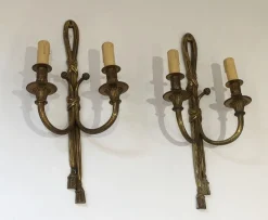 Clearance Pamono Louis XVI Stye Bronze Sconces, Set of 2