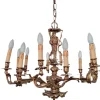 New Pamono Louis XVI Style Bronze 12-Light Chandelier