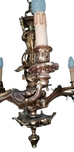 New Pamono Louis XVI Style Bronze 12-Light Chandelier