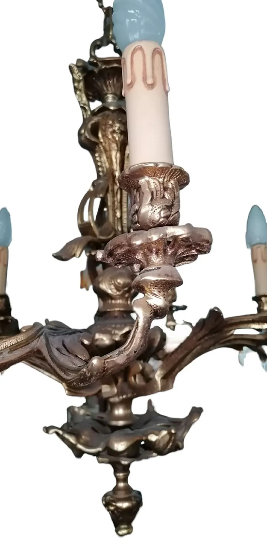 New Pamono Louis XVI Style Bronze 12-Light Chandelier