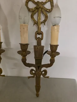 Hot Pamono Louis XVI Style Bronze Wall Lamps, 1940s, Set of 4