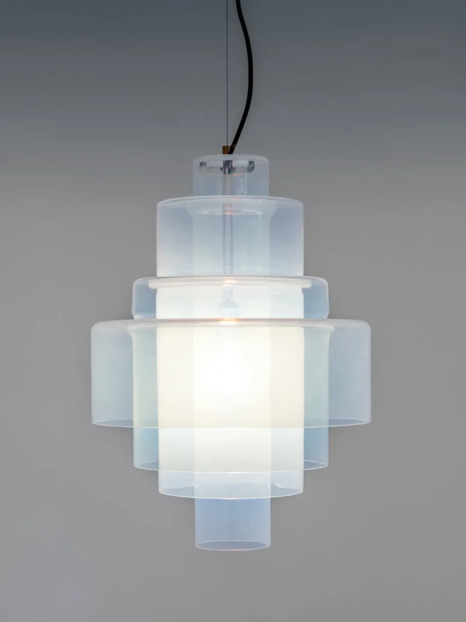 New Pamono LS-120 Pendant Lamp by Carlo Nason from Mazzega, 1970s