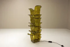 Pamono LT 320 Cactus Floor Lamp in Yellow Murano Glass by Carlo Nason for Mazzega, Italy, 1960s