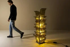 Pamono LT 320 Cactus Floor Lamp in Yellow Murano Glass by Carlo Nason for Mazzega, Italy, 1960s