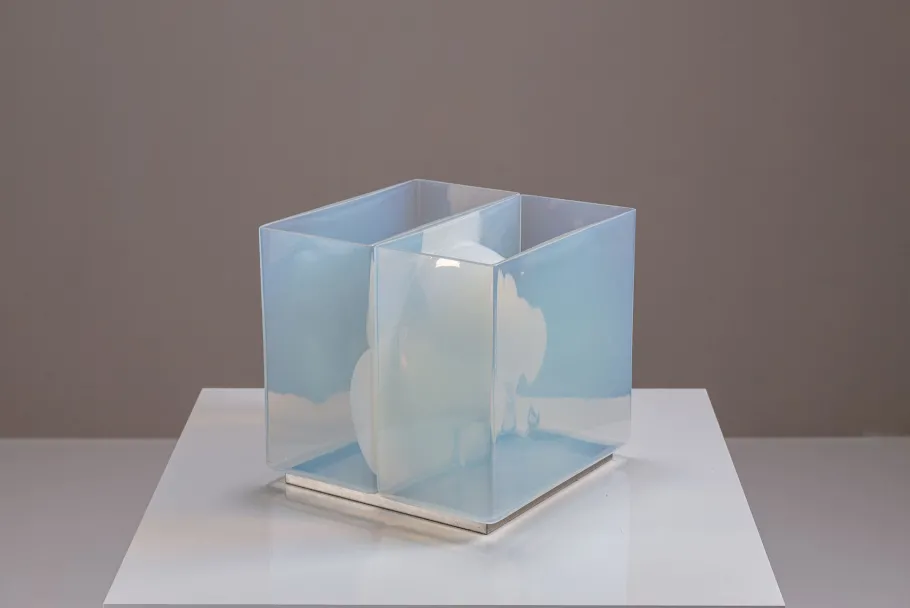 New Pamono LT323 Table Lamp in Opaline Glass by Carlo Nason for Mazzega, 1970s