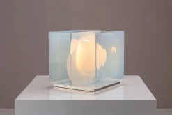 New Pamono LT323 Table Lamp in Opaline Glass by Carlo Nason for Mazzega, 1970s