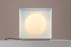 New Pamono LT323 Table Lamp in Opaline Glass by Carlo Nason for Mazzega, 1970s
