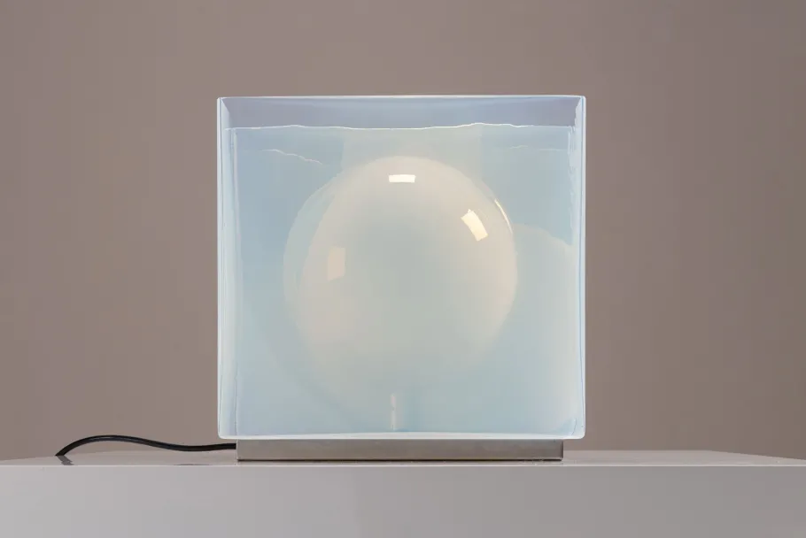 New Pamono LT323 Table Lamp in Opaline Glass by Carlo Nason for Mazzega, 1970s