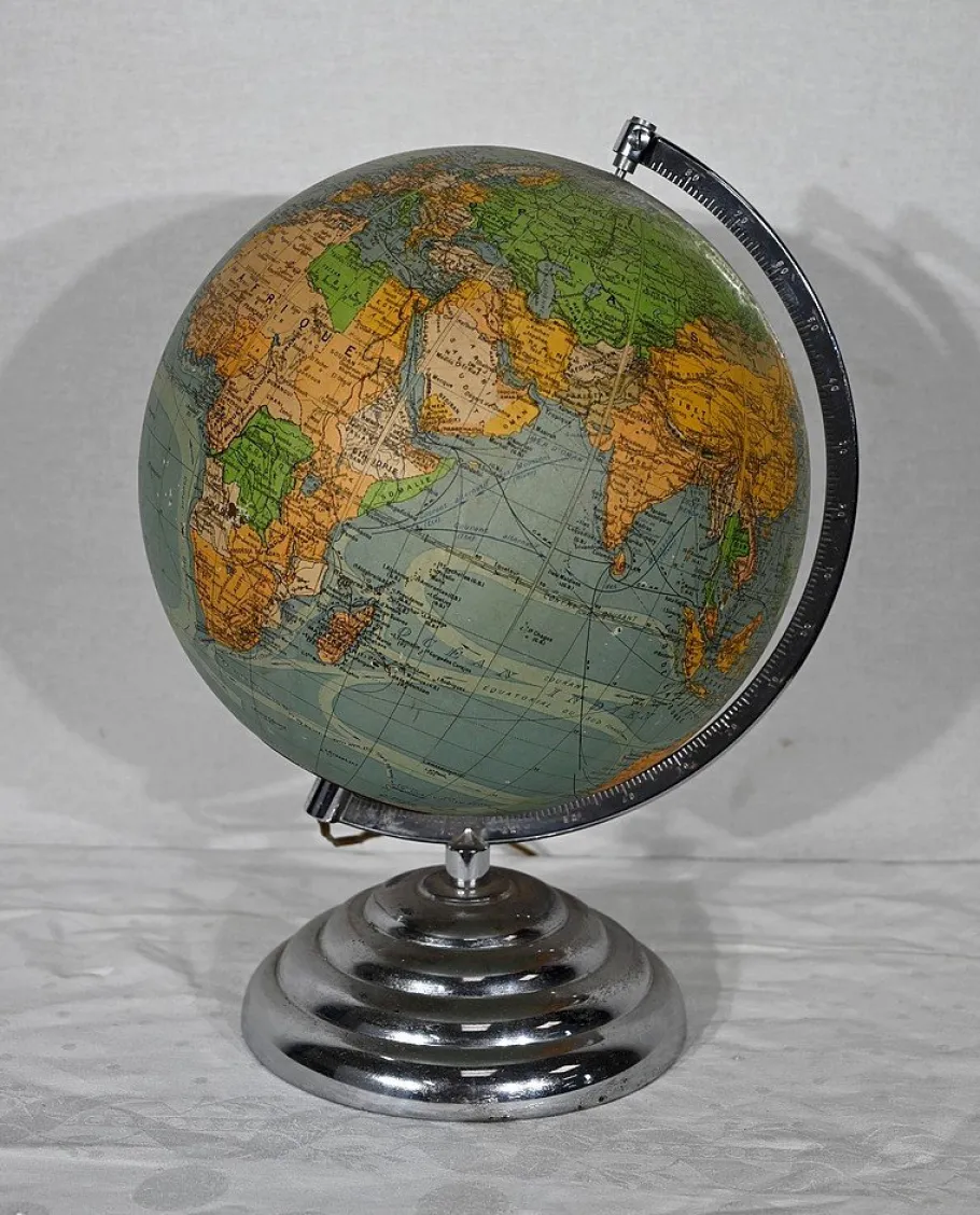Hot Pamono Luminous Glass Terrestrial Globe from Perrina, 1960s