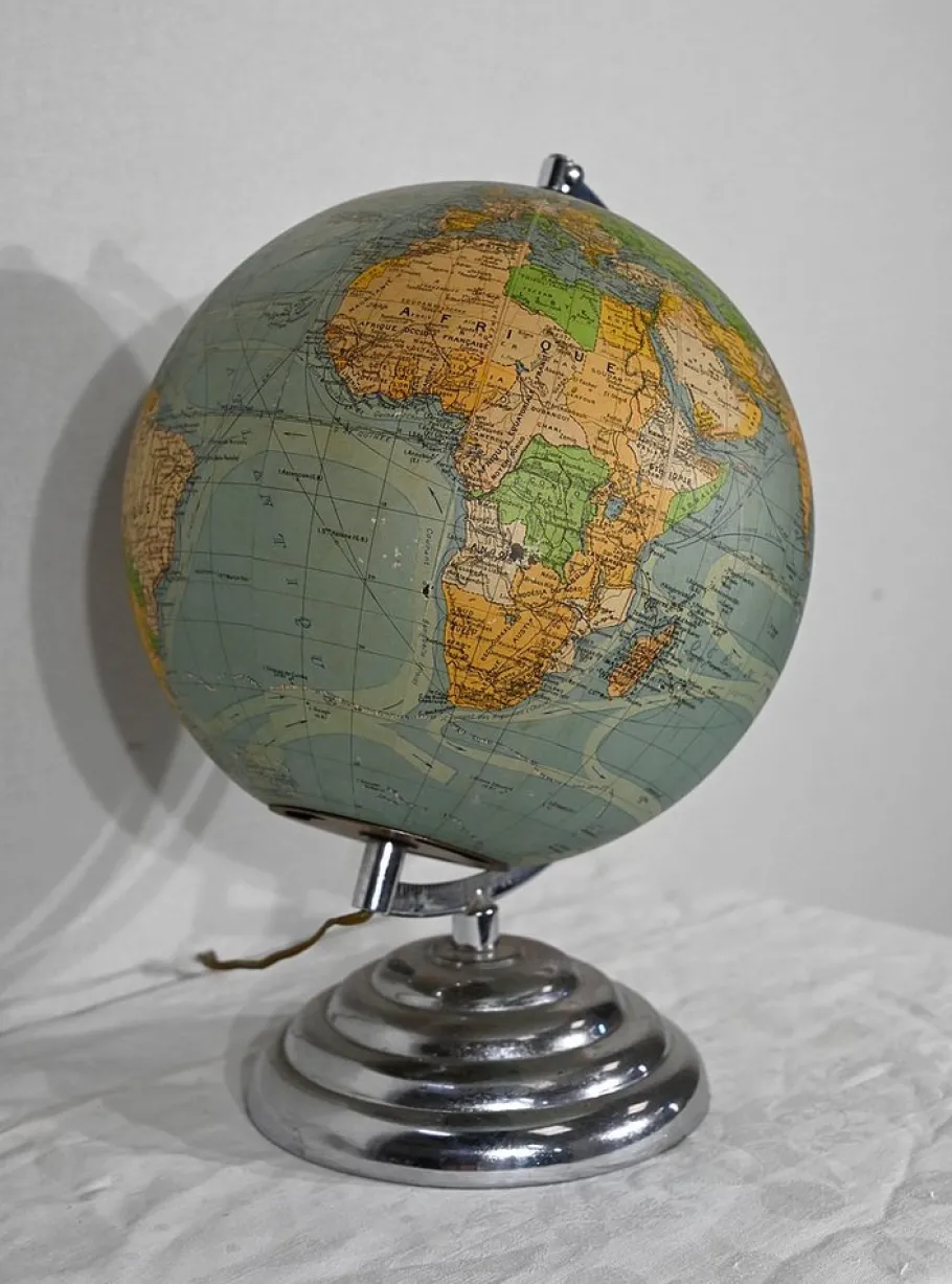 Hot Pamono Luminous Glass Terrestrial Globe from Perrina, 1960s
