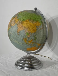 Hot Pamono Luminous Glass Terrestrial Globe from Perrina, 1960s