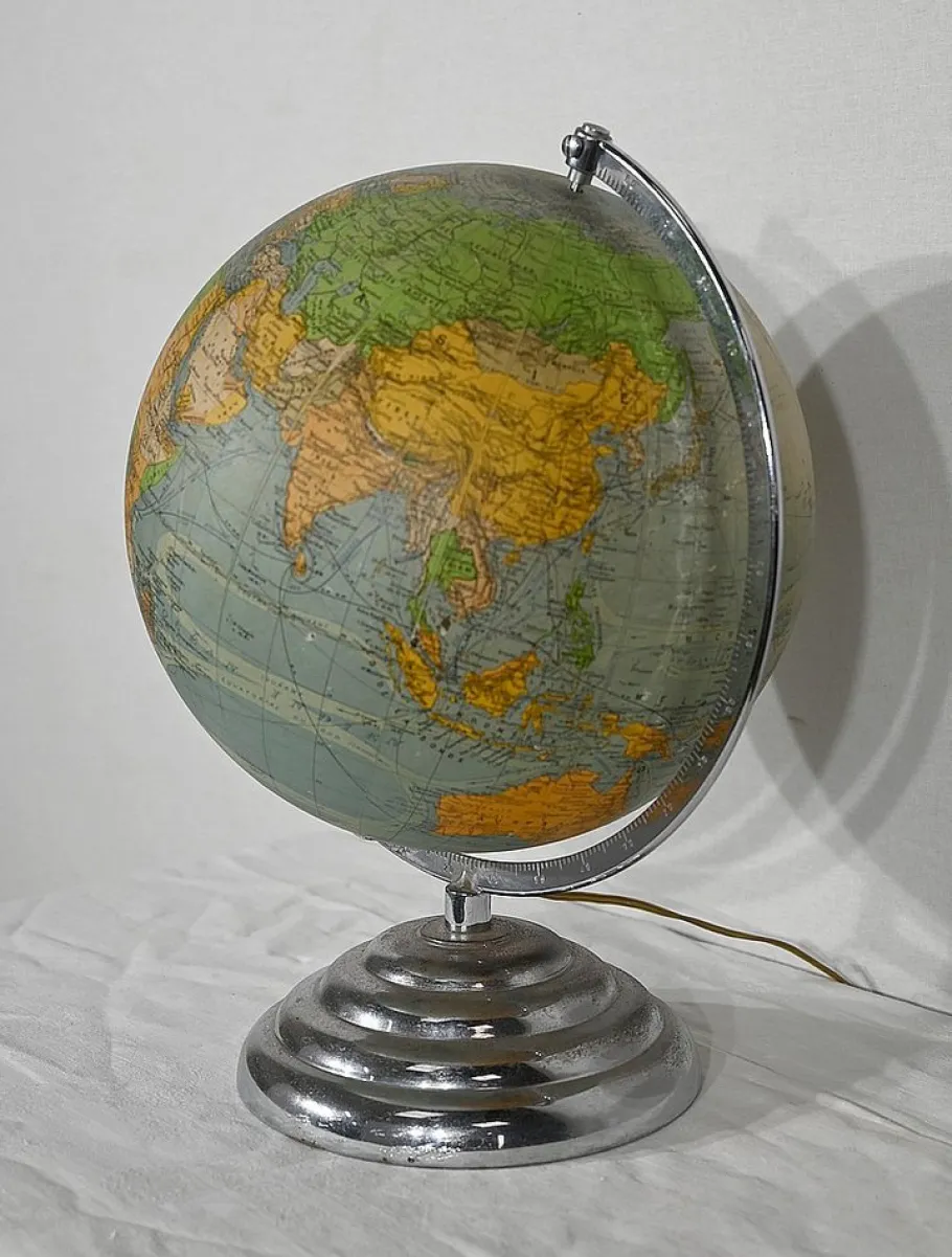 Hot Pamono Luminous Glass Terrestrial Globe from Perrina, 1960s