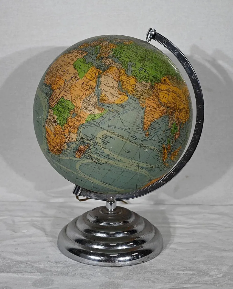 Hot Pamono Luminous Glass Terrestrial Globe from Perrina, 1960s