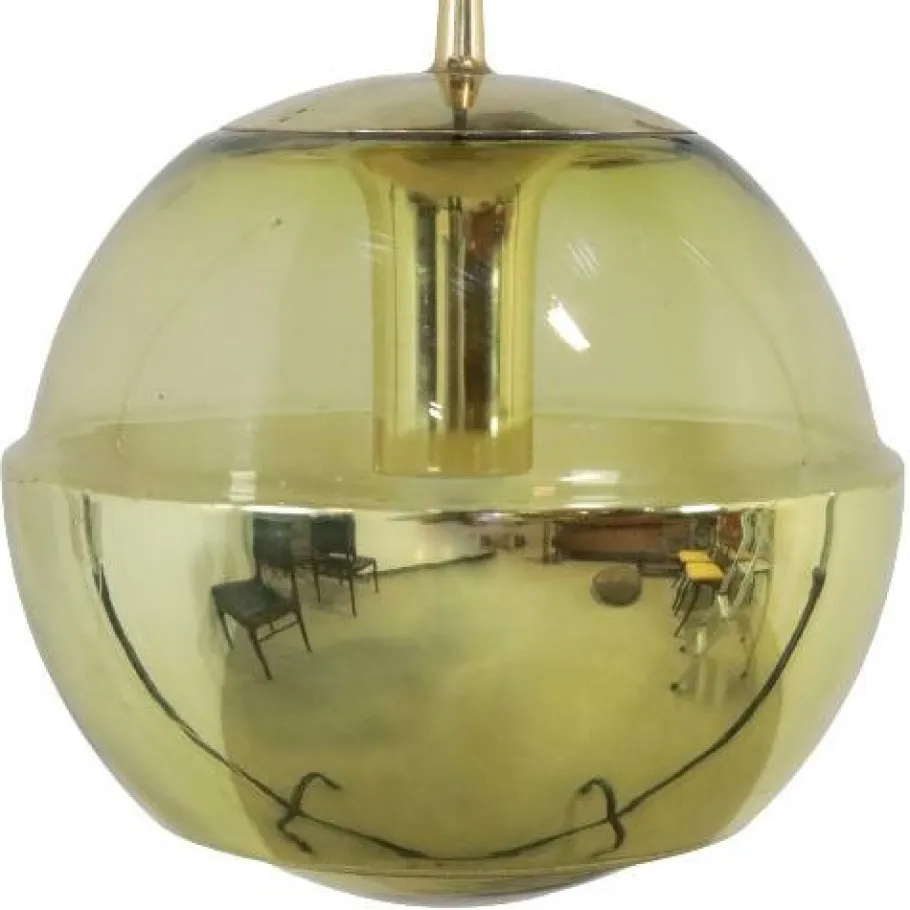 New Pamono Magic Eye Hanging Lamp in Glass from Peill & Putzler