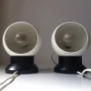 New Pamono Magnetic Danish White Enameled Ball Wall Lamps by E. S. Horn, 1970s, Set of 2
