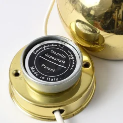 Pamono Magnetic Golden Globe Table Lamp from Reggiani, 1970s