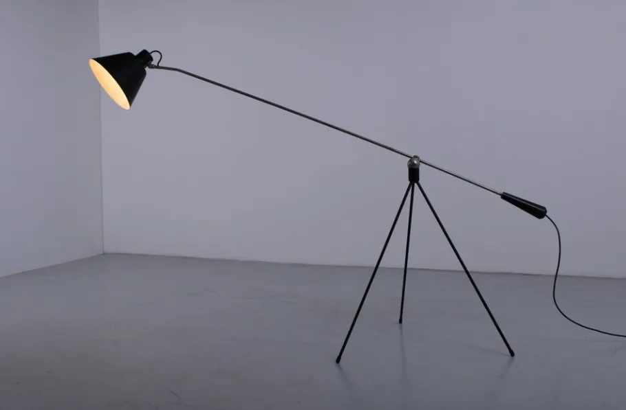 Clearance Pamono Magneto Grasshopper Floor Lamp by H. Fillekes for Artiforte, 1950s