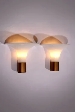 Clearance Pamono Mandarin Wall Lamps by Michael Bang for Holmegaard, 1980s, Set of 2