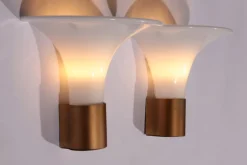 Clearance Pamono Mandarin Wall Lamps by Michael Bang for Holmegaard, 1980s, Set of 2