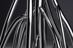 Clearance Pamono Mangrovia Floor Lamp in Colored Stainless Steel and Linen by Barberini & Gunnell