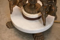 Best Pamono Marble & Brass Floor Standing Lamp with Cherub Puttis Angel, 1920s