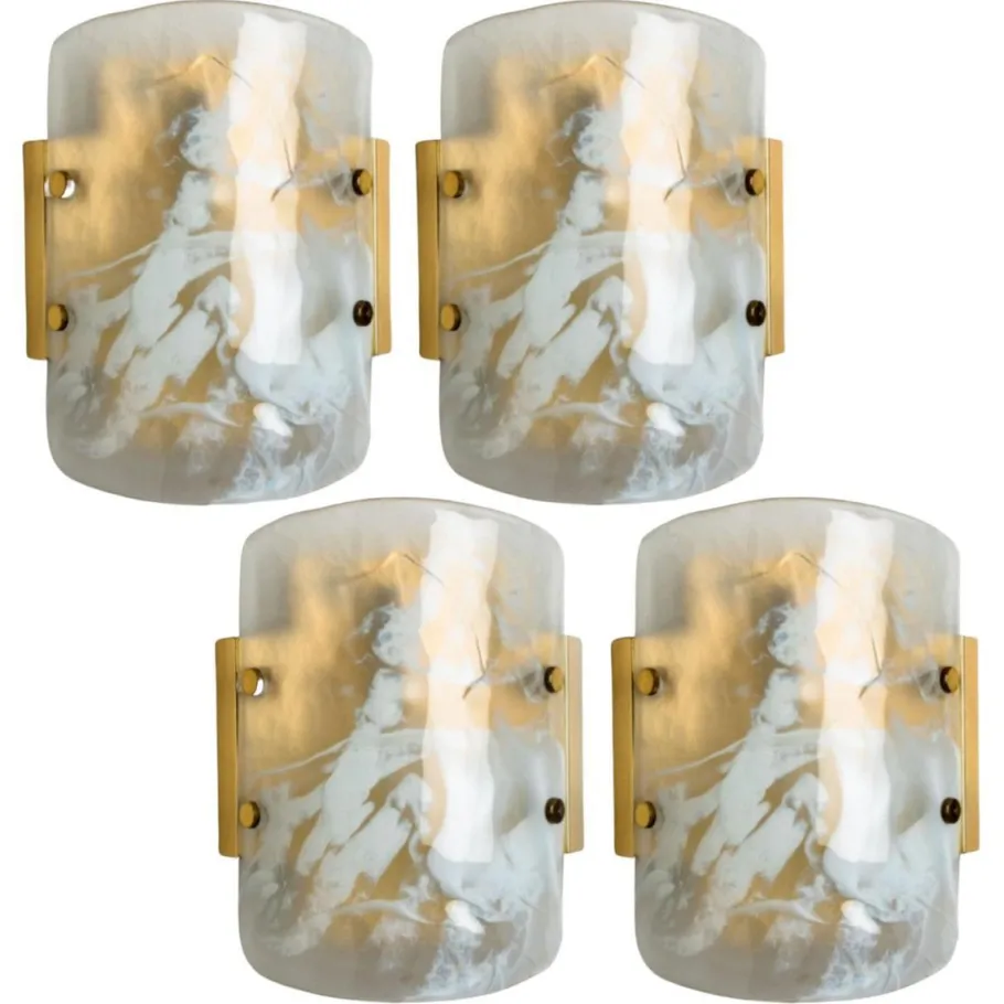 Clearance Pamono Marble & Murano Glass Wall Light Fixture from Hillebrand, 1960s