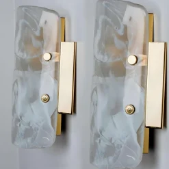 Clearance Pamono Marble & Murano Glass Wall Light Fixture from Hillebrand, 1960s