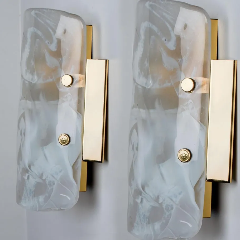 Clearance Pamono Marble & Murano Glass Wall Light Fixture from Hillebrand, 1960s