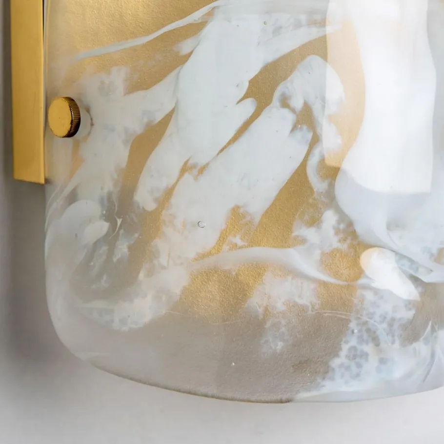 Clearance Pamono Marble & Murano Glass Wall Light Fixture from Hillebrand, 1960s