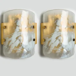 Clearance Pamono Marble & Murano Glass Wall Light Fixture from Hillebrand, 1960s