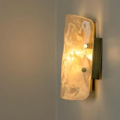 Clearance Pamono Marble & Murano Glass Wall Light Fixture from Hillebrand, 1960s