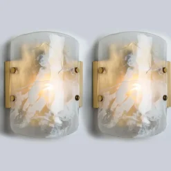 Clearance Pamono Marble & Murano Glass Wall Light Fixture from Hillebrand, 1960s