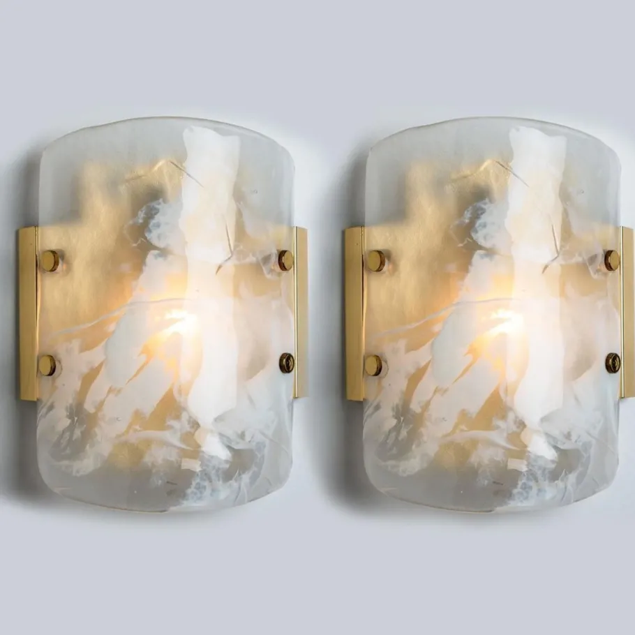 Clearance Pamono Marble & Murano Glass Wall Light Fixture from Hillebrand, 1960s