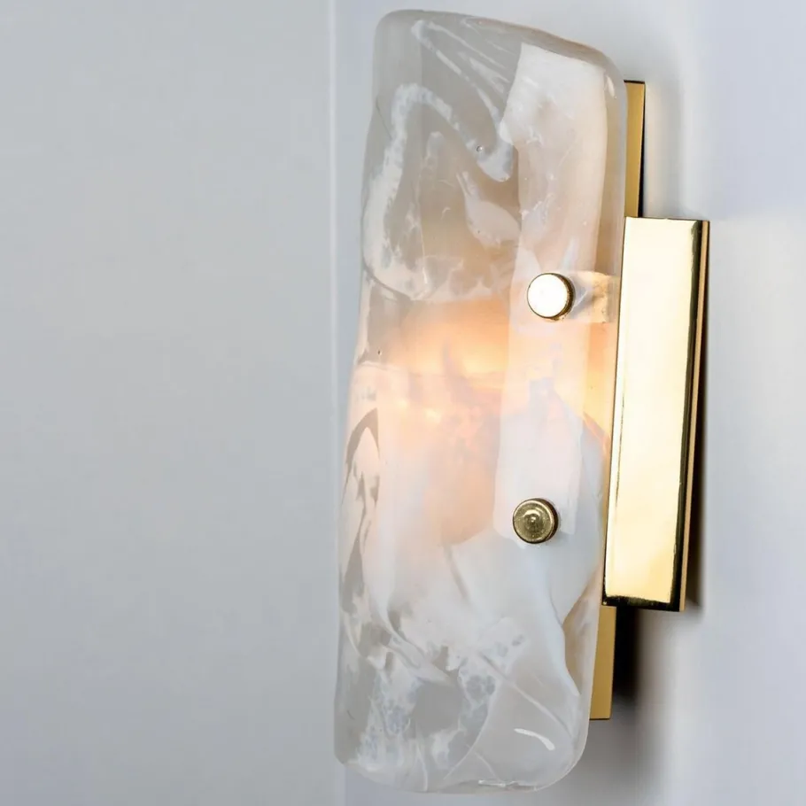 Clearance Pamono Marble & Murano Glass Wall Light Fixture from Hillebrand, 1960s