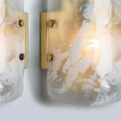 Clearance Pamono Marble & Murano Glass Wall Light Fixture from Hillebrand, 1960s