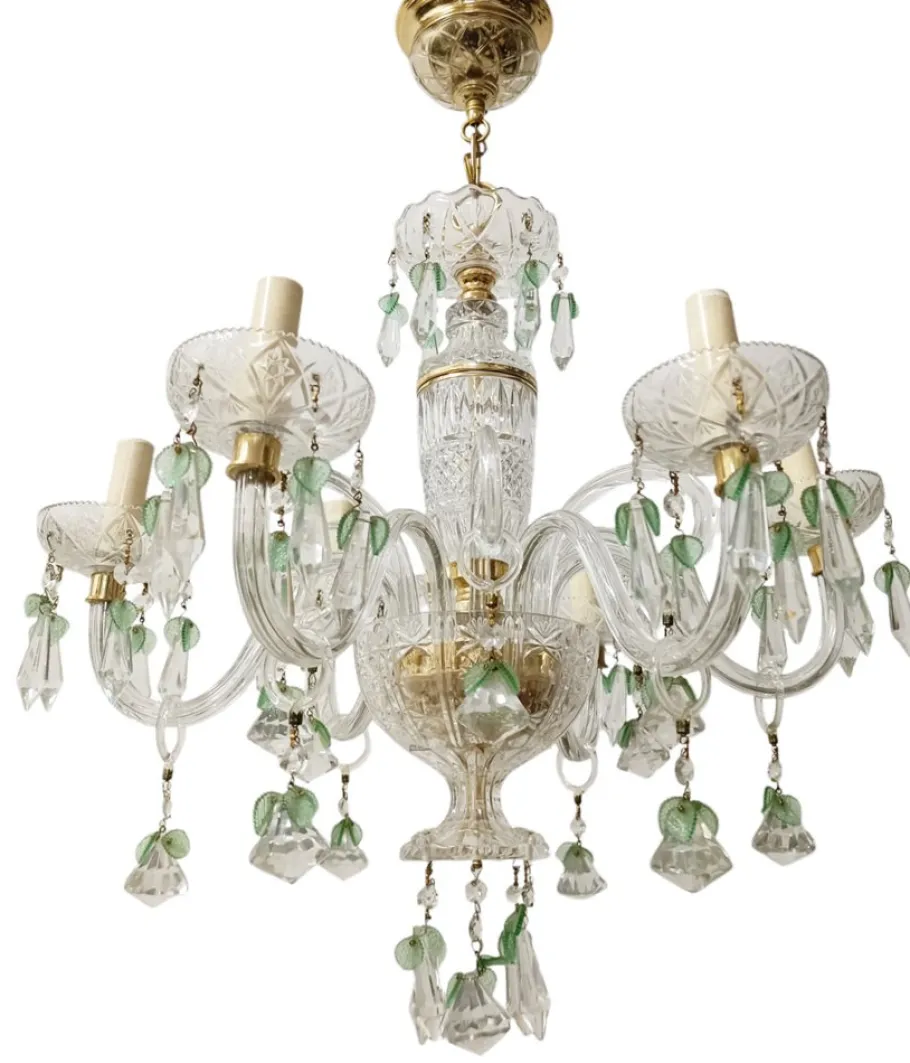 Clearance Pamono Maria Teresa Chandelier in Green Murano, 1950s