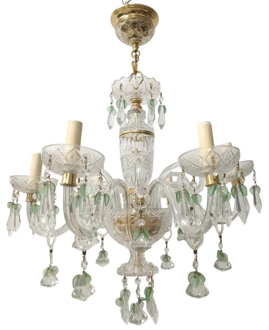 Clearance Pamono Maria Teresa Chandelier in Green Murano, 1950s