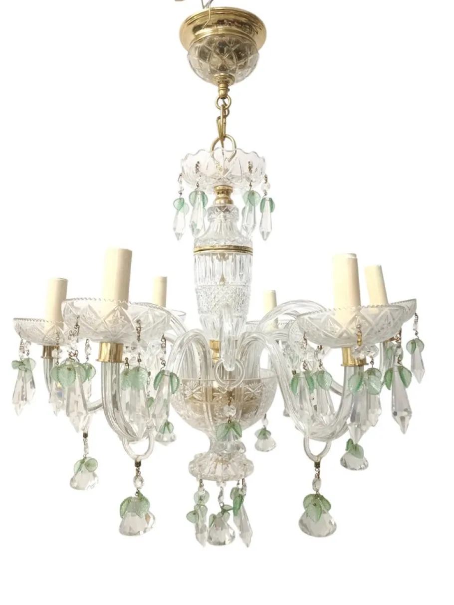 Clearance Pamono Maria Teresa Chandelier in Green Murano, 1950s