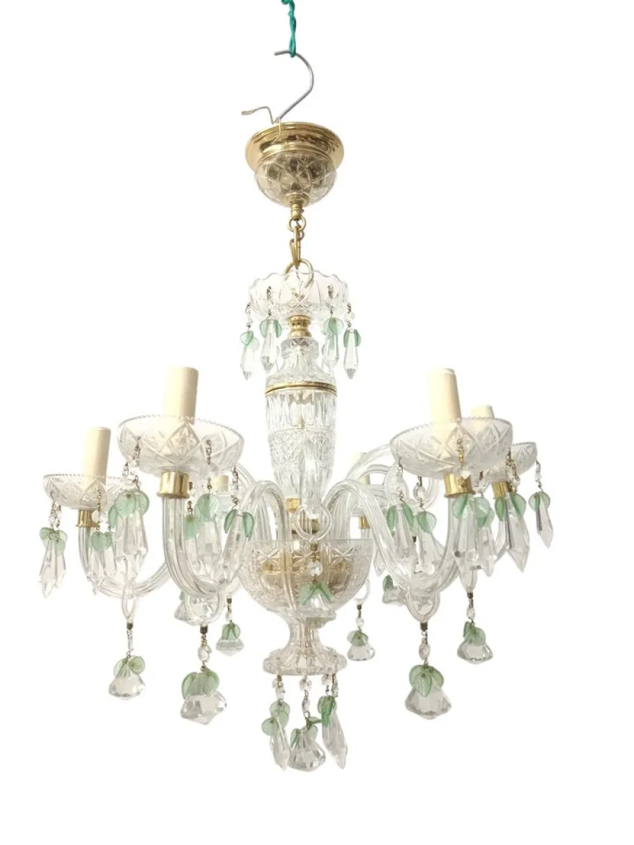 Clearance Pamono Maria Teresa Chandelier in Green Murano, 1950s