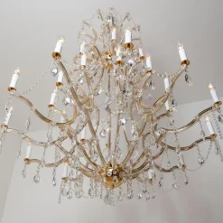 Sale Pamono Maria Theresa Gold-Plated Swarovski Chandelier, 1950