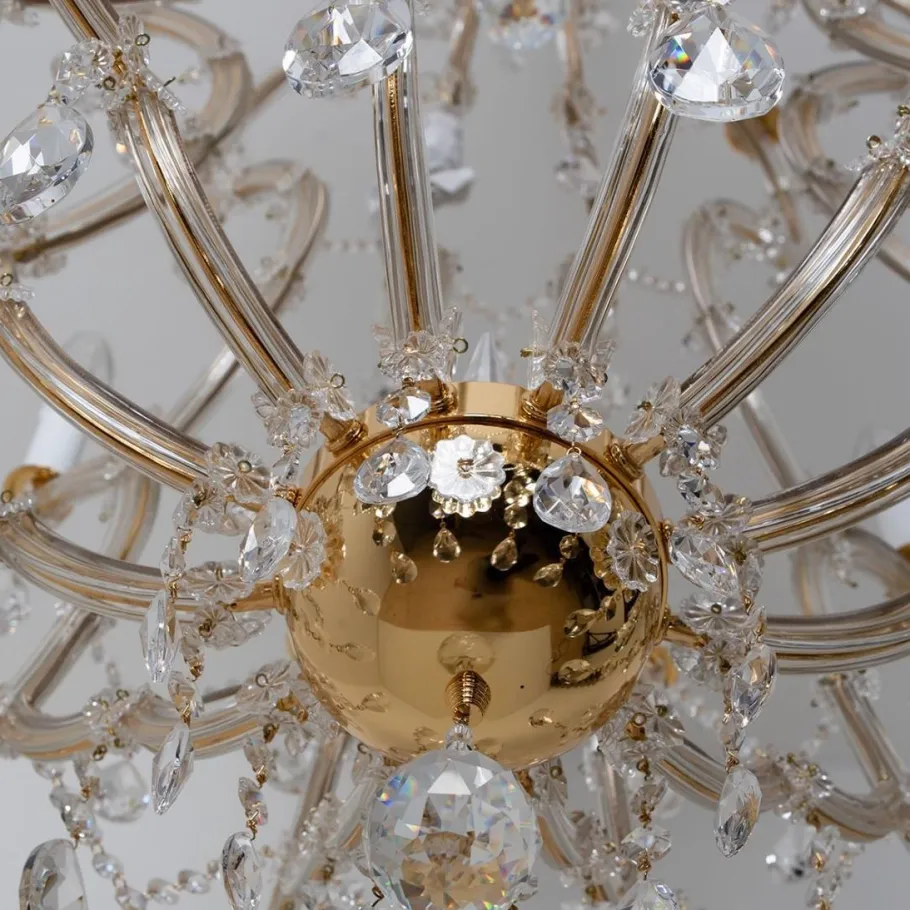 Sale Pamono Maria Theresa Gold-Plated Swarovski Chandelier, 1950
