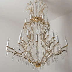 Sale Pamono Maria Theresa Gold-Plated Swarovski Chandelier, 1950